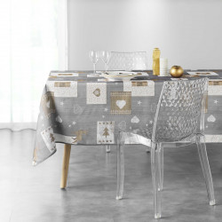 Nappe Augustin gris rectangle dans un salon