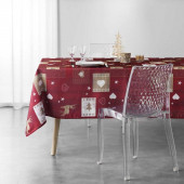 Nappe Augustin rouge rectangle dans un salon