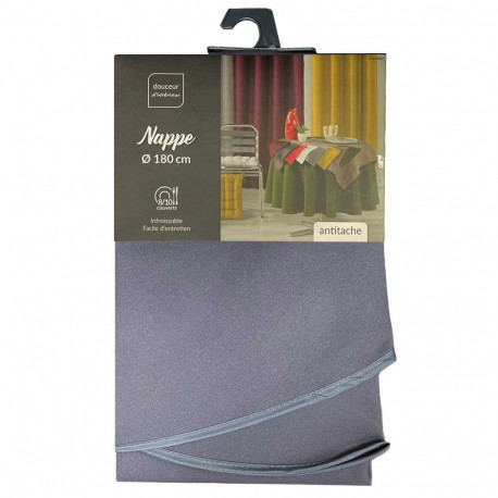Nappe anti tâches anthracite ronde dans son emballage