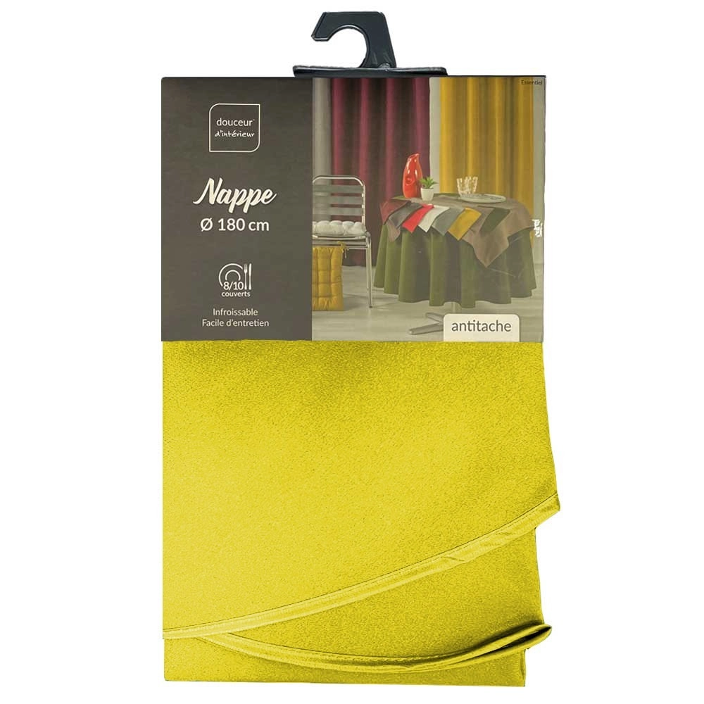 Nappe anti tâches unie ronde 180cm