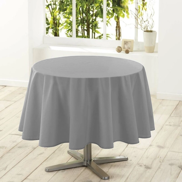 Nappe Unie Ronde Anti tâches 180 cm | Alpes blanc - Linge de table