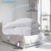 Couette été Éco légère 200 g/m² Fabriquée en France - Enveloppe 100% coton bio - Respirante, fine et durable