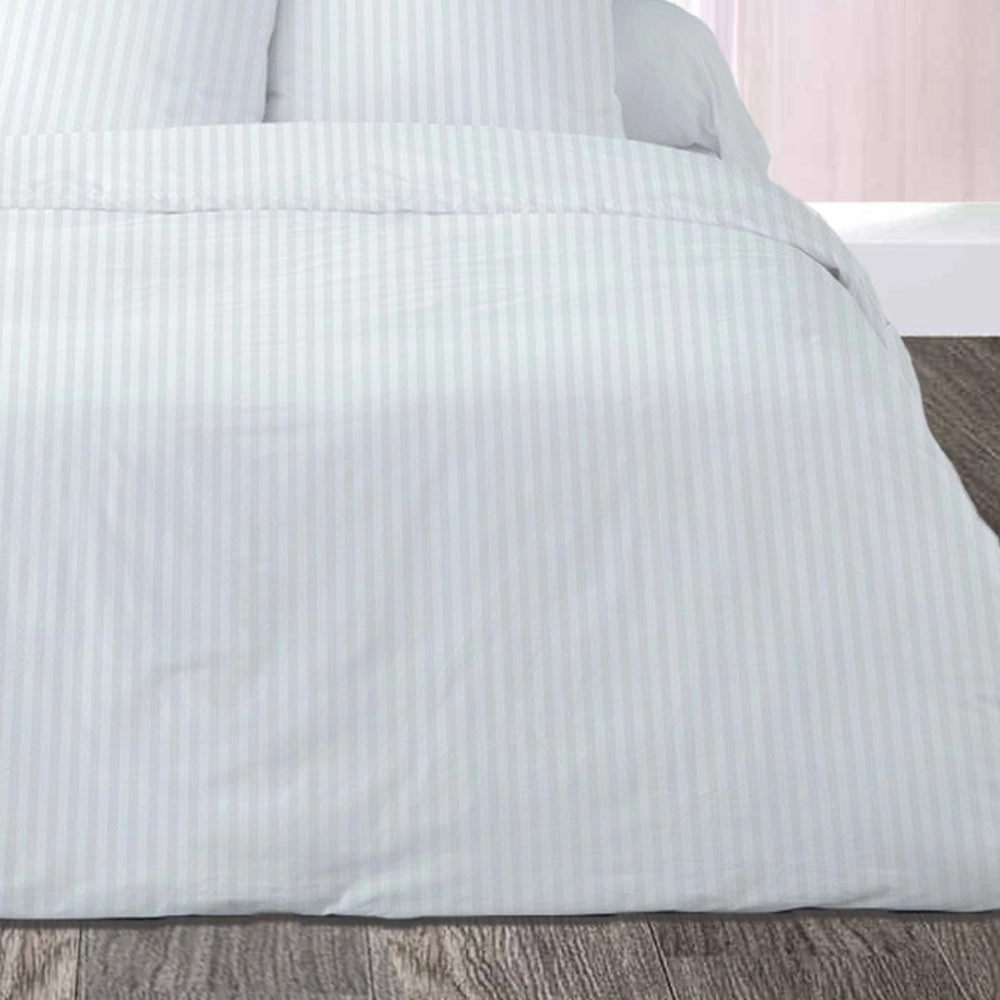 Housse de Couette Percale 220x240 cm Satin Blanc + 2 taies carrées 65x65 cm