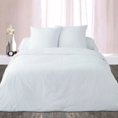 Housse de Couette Percale 220x240 cm Satin Blanc + 2 taies carrées 65x65 cm