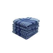 Lot de 6 Mouchoirs de Travail petits carreaux Bleu et Blanc 100% coton 40x40cm