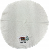 torchons ronds coton beige chalet à plat
