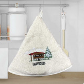 Torchons ronds coton beige chalet dans la cuisine