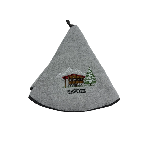 Torchons ronds coton gris chalet