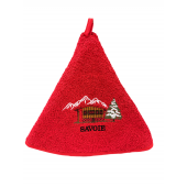 Torchons ronds coton rouge chalet