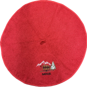 Torchons ronds coton rouge chalet à plat