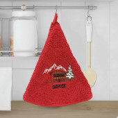 Torchons ronds coton rouge chalet dans la cuisine
