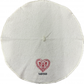 Torchons ronds coton beige coeur à plat