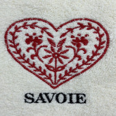 Zoom torchons ronds coton beige coeur