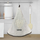 Torchons ronds coton gris coeur dans la cuisine