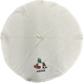 Torchons ronds coton beige marmottes à plat