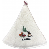 Torchons ronds coton beige marmottes