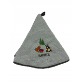 Torchons ronds coton gris marmottes