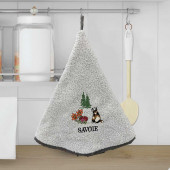 Torchons ronds coton gris marmottes dans la cuisine