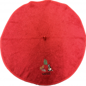 Torchons ronds coton rouge marmottes à plat