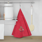 Torchons ronds coton rouge marmottes dans la cuisine