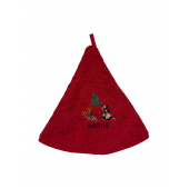 Torchons ronds coton rouge marmottes