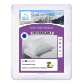 Lot de 2 sous-taies oreillers 100% Coton imperméables - Fermeture Éclair - Lavage à 40°