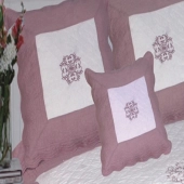 Couvre lit François Lilas - 180x240cm - 1 place