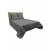 Couvre lit Plaisance 100 % coton gris vue de face