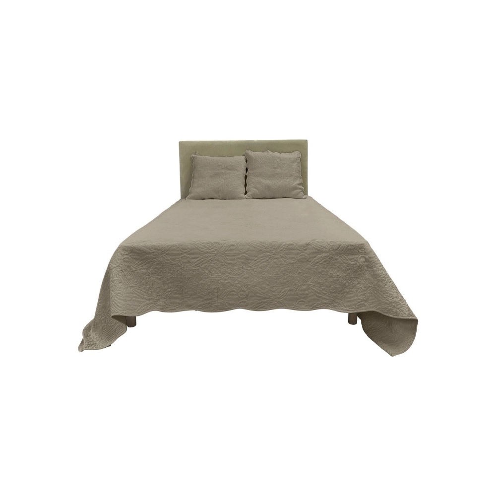 Couvre lit 2 personnes Plaisance 230x250 cm - Boutis coton haut de gamme pour lit double avec 2 taies pour une chambre élégante
