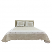 couvre lit boutis jeté de canapé 100 % coton abeille vue de face