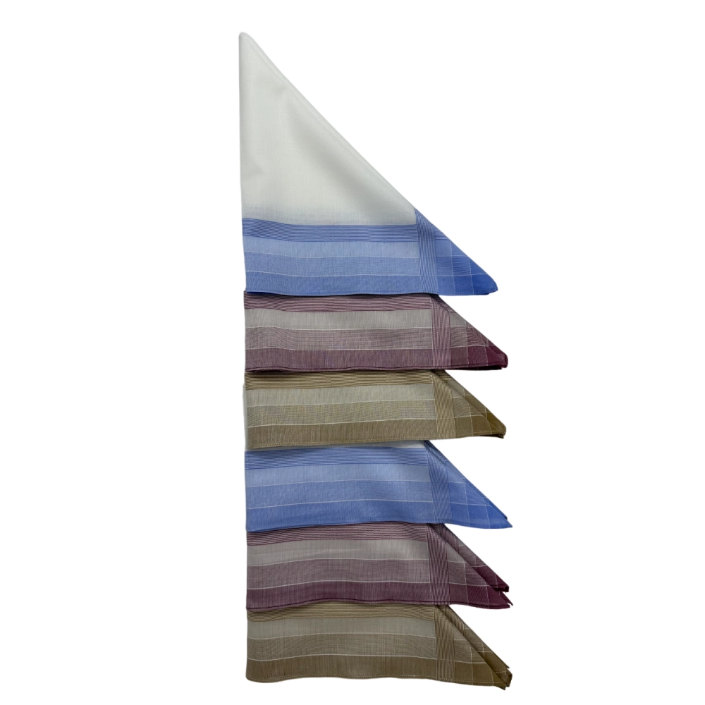 Lot de mouchoirs homme 100 % coton Jumel 45x45 cm - Douceur premium, réutilisables, intérieur blanc et bordures colorées
