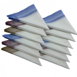 Lot de 12 Mouchoirs qualité supérieure fond blanc