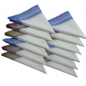 Lot de 12 Mouchoirs qualité supérieure fond blanc