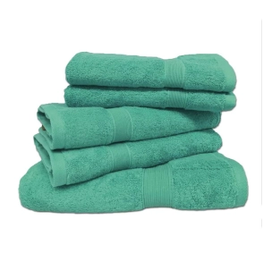 Lot de 5 Grandes Serviettes Eponge 600 g/m²  100 % coton vert sauge