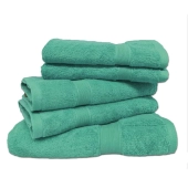 Lot de 5 serviettes éponge 600 g/m² vert sauge - 100% coton, ultra absorbantes, douceur premium et tenue des couleurs