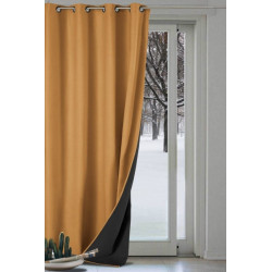 rideau isolant thermique ocre zoom fond maison