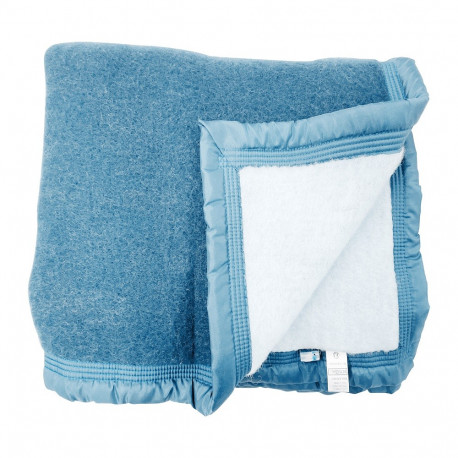 Couverture 100% Pure Laine Naturelle – Chaude, Douce et Respirante Idéale pour l'Hiver, Fabrication Française 180x220 cm gris / écru