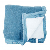 couverture 100% laine bleu et écru