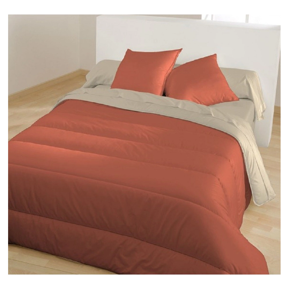 Couette Microfibre Terracotta-Chamois 140x200 cm 1 place