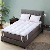Surmatelas Moelleux 5 cm – Confort Supérieur avec Enveloppe Percale de Coton Douce, Respirante et Durable pour Nuits Paisibles