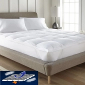 Surmatelas Moelleux 5 cm – Confort Supérieur avec Enveloppe Percale de Coton Douce, Respirante et Durable pour Nuits Paisibles