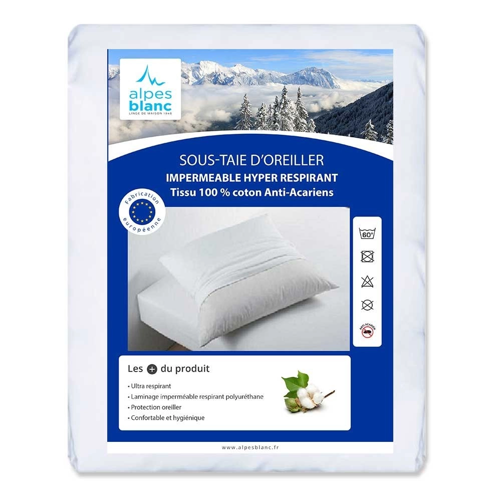 Sous-taie Protège Oreiller imperméable anti acariens Respira