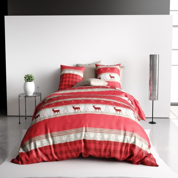 Housse de couette Cerf 260x240 cm + 2 taies pur coton