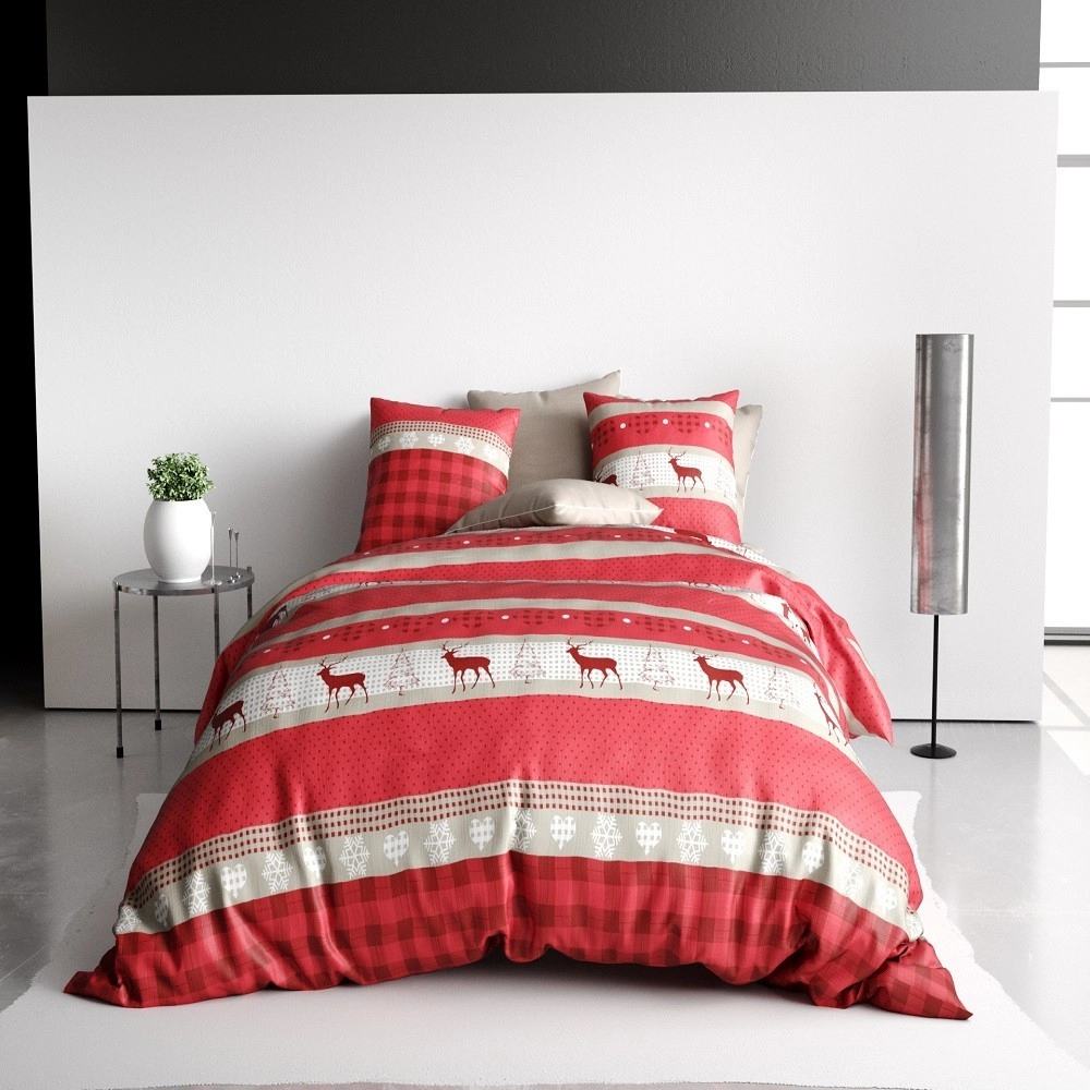 Housse de couette Cerf 240x260 cm + 2 taies pur coton
