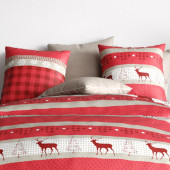 Housse de couette Cerf 260x240 cm + 2 taies pur coton zoom taies