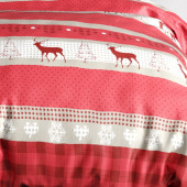 Housse de couette Cerf 260x240 cm + 2 taies pur coton zoom motifs