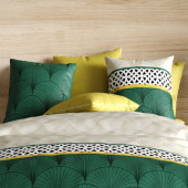 Housse de couette HOPE 100% coton + taies carrées Zoom taies d'oreillers