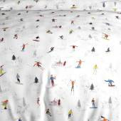 zoom motifs housse de couette skieurs pur coton
