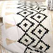 Housse de couette Boheme avec deux taies d'oreiller pur coton ZOOM MOTIFS