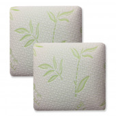 Lot deux oreillers visco bambou mémoire de forme carrés 60x60 cm